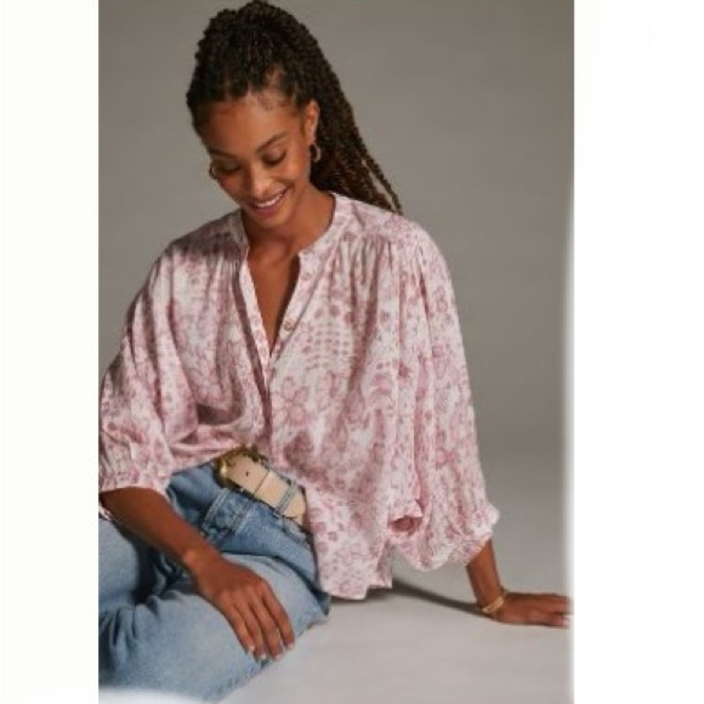 Pilcro from Anthropologie Floral Batwing Blouse